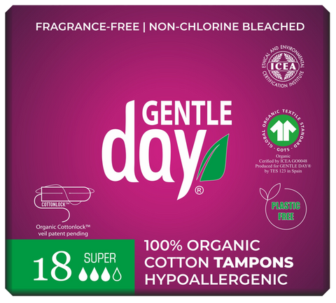 Super Organic Cotton tamponi GENTLE DAY, 18 gab.
