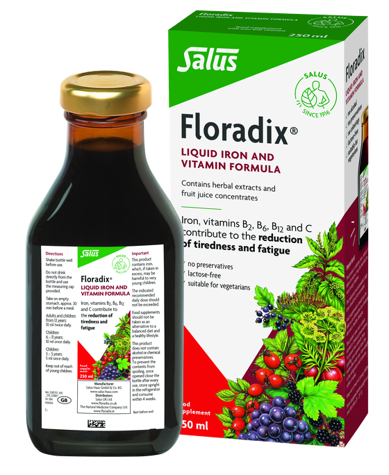 Floradix DZELZS – Šķidrais dzelzs un vitamīnu komplekss, 250 ml
