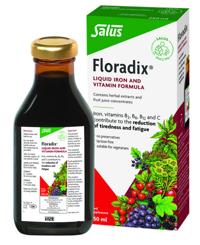 Floradix DZELZS – Šķidrais dzelzs un vitamīnu komplekss, 250 ml