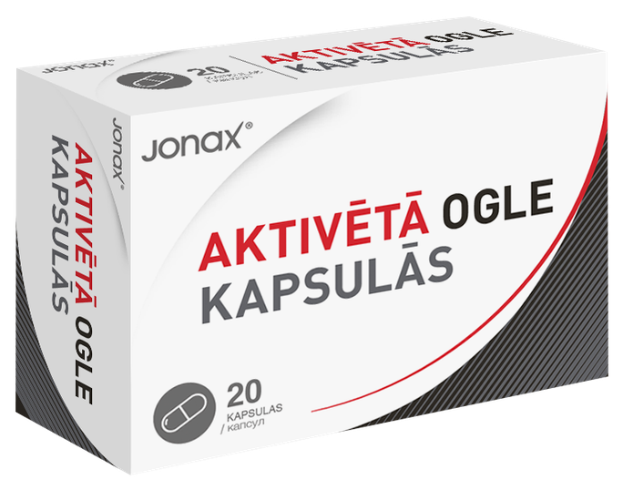 JONAX Kapsulas ar Aktivēto Ogli, 20 gab.