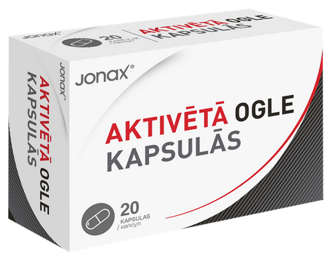 JONAX Kapsulas ar Aktivēto Ogli, 20 gab.