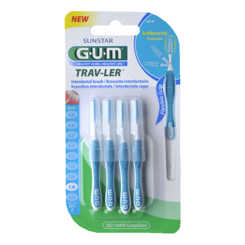 GUM Trav-Ler zobstarpu birstīte 1,6 mm, 6 gab. iepakojumā