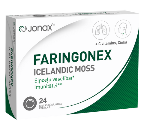 JONAX Faringonex pastilas ar Islandes ķērpji, 24 gabali