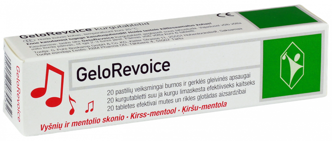 GeloRevoice sūkājamās tabletes 20 gab.