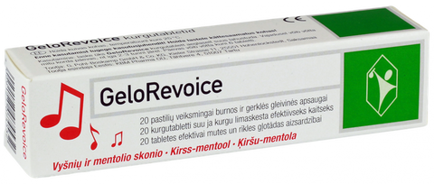 GeloRevoice sūkājamās tabletes 20 gab.