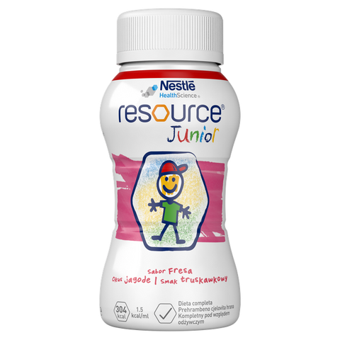 NESTLE Resource® Junior ar zemeņu aromātu, 4 x 200 ml
