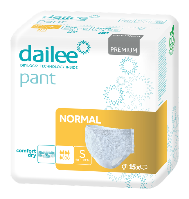 Premium S normālas ietilpības DAILEE Pant nesaturēšanas biksītes, 15 vienības