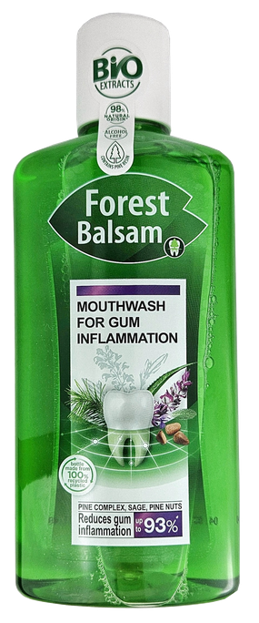 Ciedru riekstu eļļas un salvijas mutes skalojamais līdzeklis FOREST BALM, 500 ml