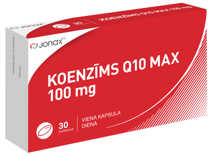 JONAX Q10 Max 100 mg – 30 kapsula iepakojums