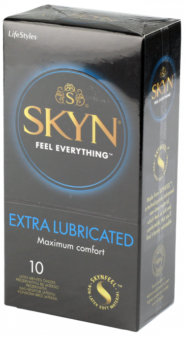 LIFESTYLES Skyn Extra Lubricated — 10 prezervatīvi ar pastiprinātu smērvielai