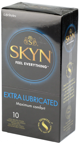 LIFESTYLES Skyn Extra Lubricated — 10 prezervatīvi ar pastiprinātu smērvielai