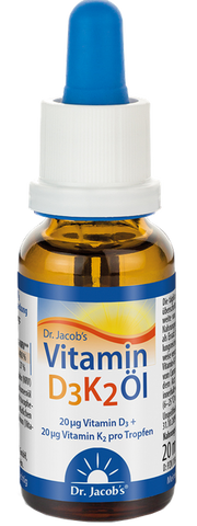 Vitamīnu D3 un K2 pilienu komplekss DR.JACOBS, 20 ml