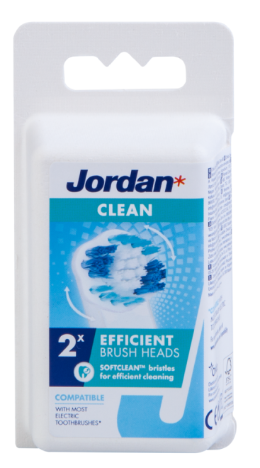 JORDAN Clean maināmie uzgaļi elektriskajai zobu birstei, 2 gab.