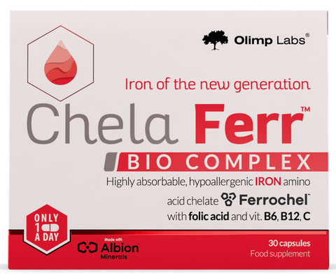 Ferrochel® dzelzs komplekss ar vitamīniem - OLIMP LABS Chela-Ferr Bioactiv, 30 kapsulas