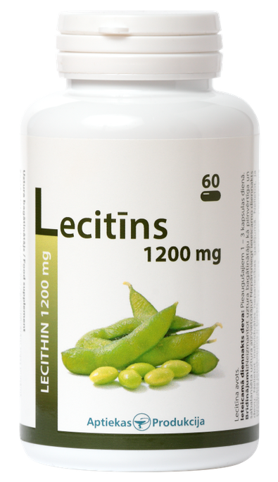 Lecitīna avots APTIEKAS PRODUKCIJA — 1200 mg kapsulas, 60 gab.