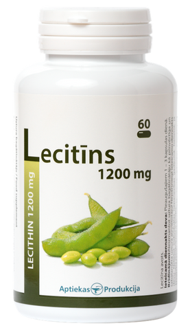 Lecitīna avots APTIEKAS PRODUKCIJA — 1200 mg kapsulas, 60 gab.