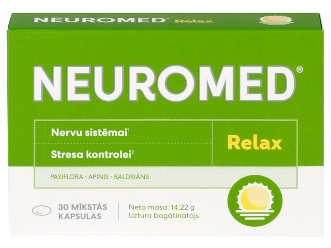 NEUROMED Relax – 30 mīkstas kapsulas nervu sistēmai