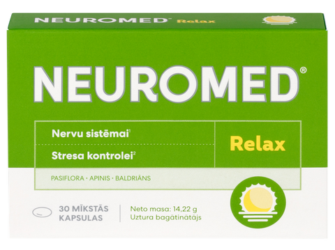 NEUROMED Relax – 30 mīkstas kapsulas nervu sistēmai
