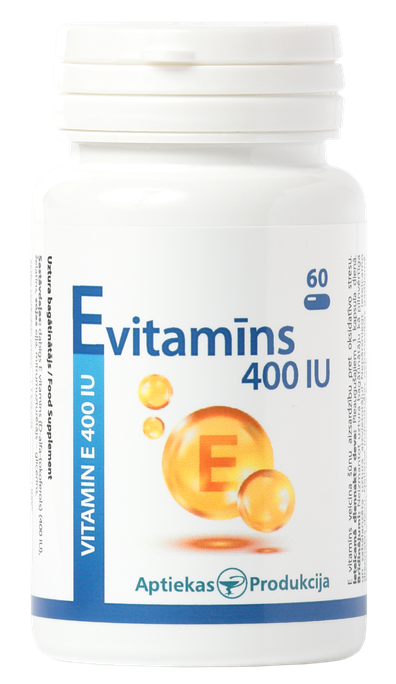 Vitamīns E 400 IU kapsulas APTIEKAS PRODUKCIJA 30 gab.