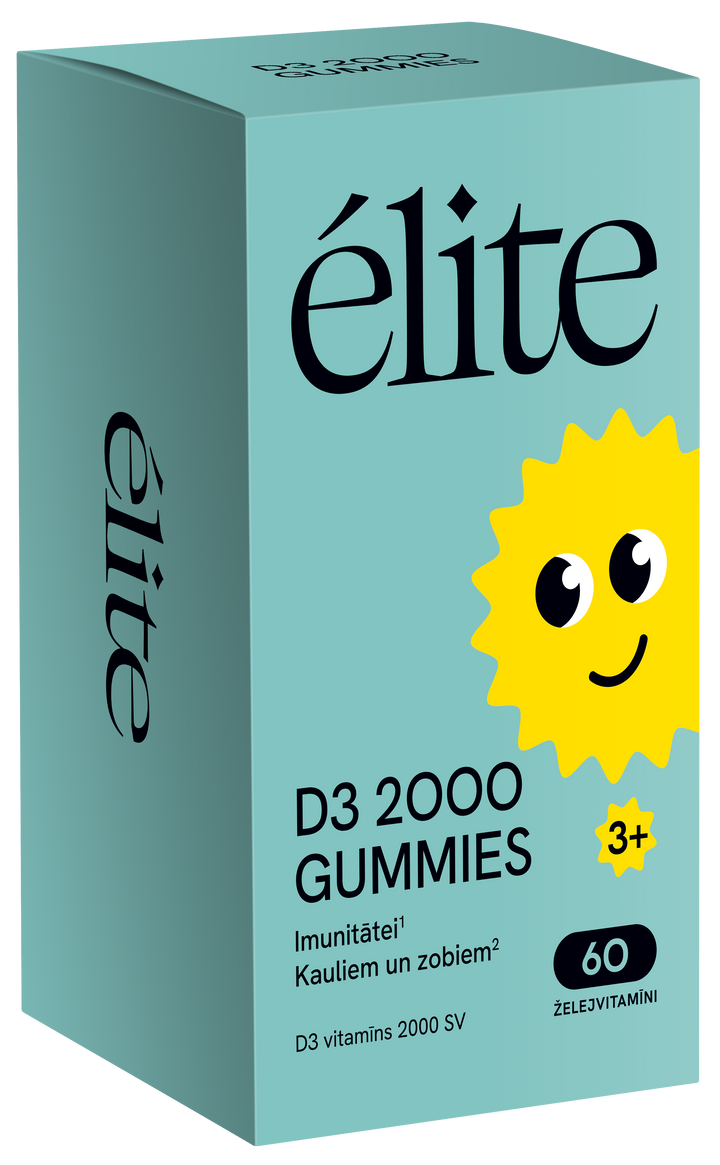 ELITE D3 2000 SV košļājamās pastilas bērniem, 60 gab.