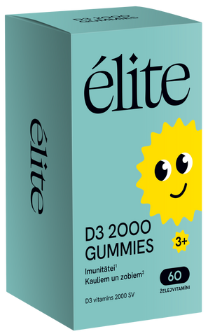 ELITE D3 2000 SV košļājamās pastilas bērniem, 60 gab.