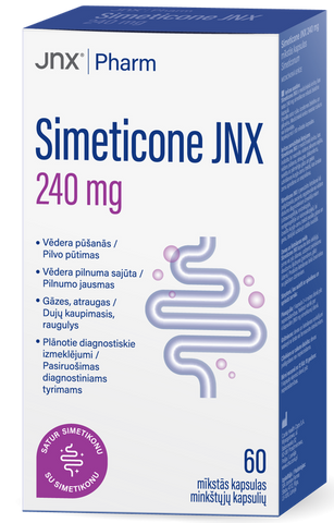 JNX PHARM Simeticone 240 mg kapsulas, 60 gab.