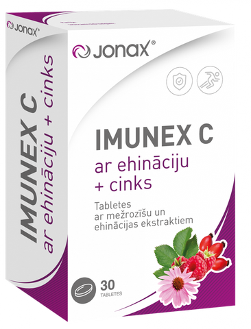 JONAX Imunex C tabletes ar Cinku un Ehināciju, 30 gab.