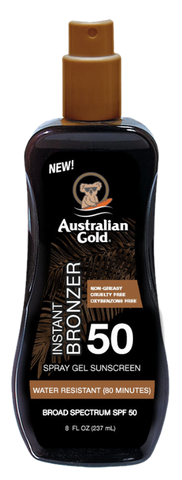 AUSTRALIAN GOLD SPF50 Bronzējoša Spray Gela Saules Aizsarglīdzeklis, 237 ml