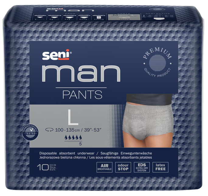Seni Man Pants L, 10 gab. vīriešu biksītes urīna nesaturēšanai