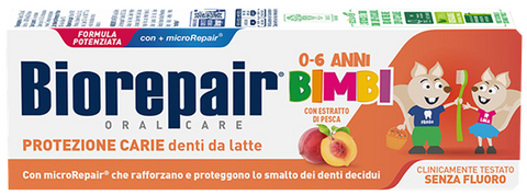 BIOREPAIR Kids zobu pasta (0–6 g., Persiku garšā), 50 ml