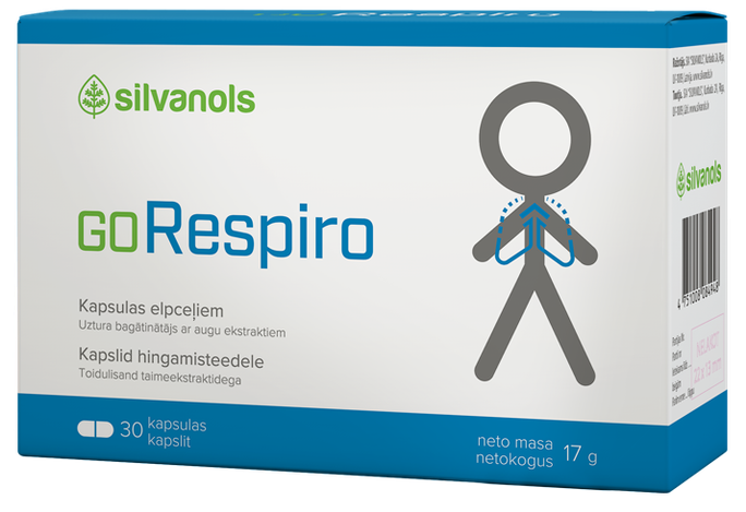 GORESPIRO Kapsulas ar augu ekstraktiem, 30 gab.