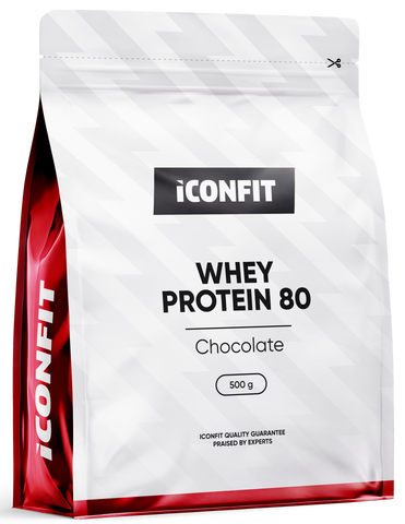ICONFIT Whey Protein 80 pulveris Šokolādes garšā, 500 g