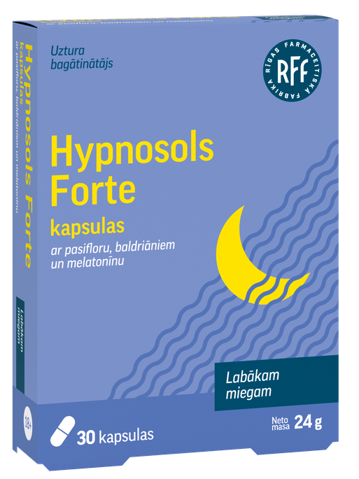 Hypnosols Forte — miega piedevas 30 kapsulu iepakojumā