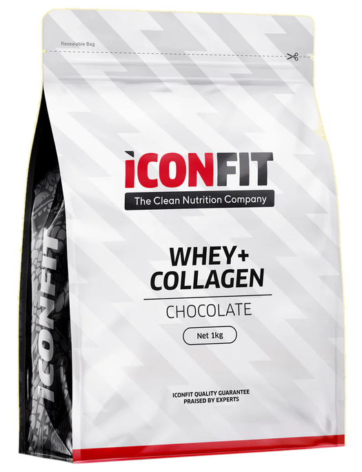 ICONFIT Whey+Collagen pulveris ar zemenu garšu - 1000 g