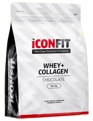 ICONFIT Whey+Collagen pulveris ar zemenu garšu - 1000 g