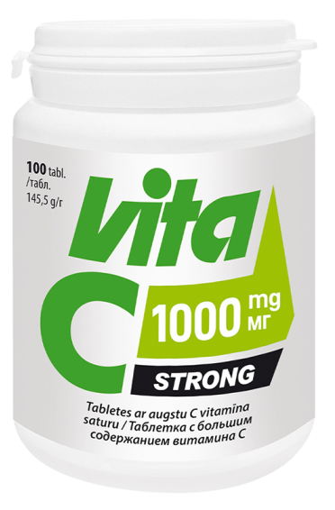VITABALANS Vita C Strong 1000 mg — 100 tablešu iepakojums