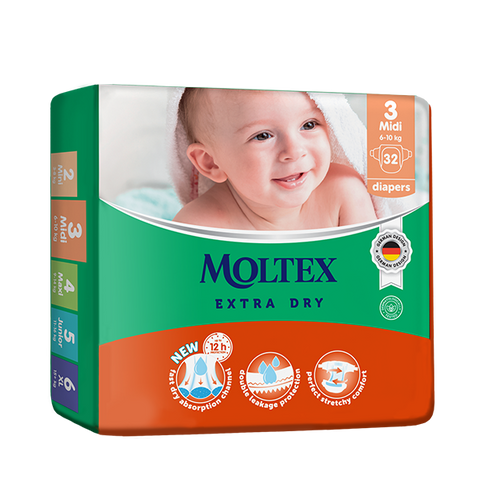 MOLTEX Extra Dry autiņbiksītes MIDI, 32 paciņas