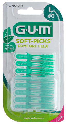 GUM Soft-Picks Comfort Flex Large piparmētrola zobstarpu birstīte, 40 gab.