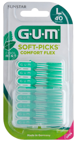 GUM Soft-Picks Comfort Flex Large piparmētrola zobstarpu birstīte, 40 gab.