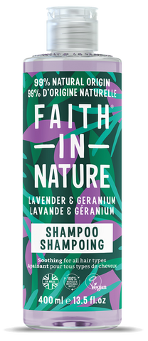 Lavandu un Pelargoniju šampūns FAITH IN NATURE, 400 ml