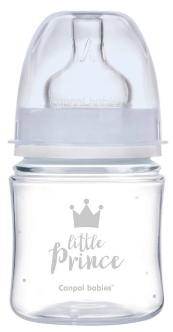 CANPOL BABIES Anti-koliku Royal Baby Blue PP pudelīte Easy Start, 120 ml