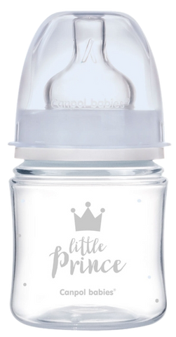 CANPOL BABIES Anti-koliku Royal Baby Blue PP pudelīte Easy Start, 120 ml