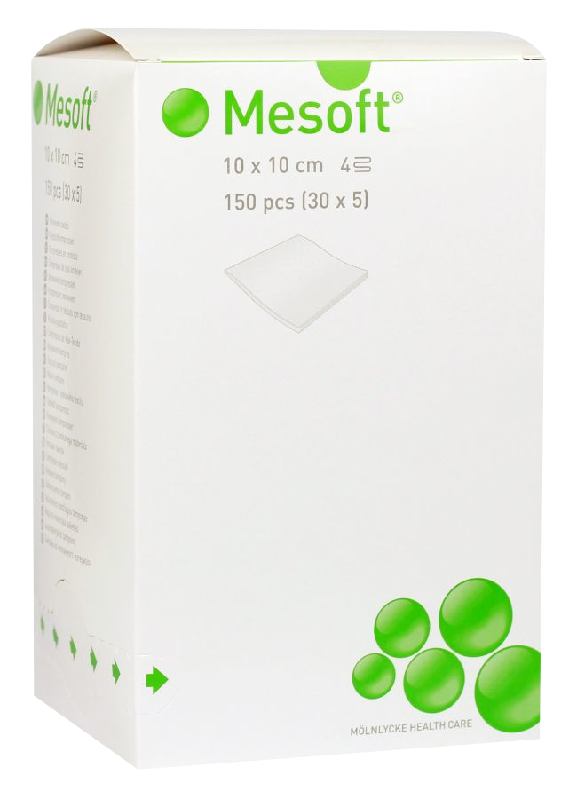 MESOFT sterilas ķirurģiskās salvetes 150 gab., 10x10 cm izmērs