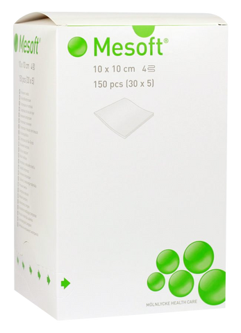 MESOFT sterilas ķirurģiskās salvetes 150 gab., 10x10 cm izmērs