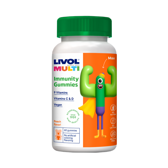 LIVOL Multi Immunity Vegan želejas konfektes, 60 gab.
