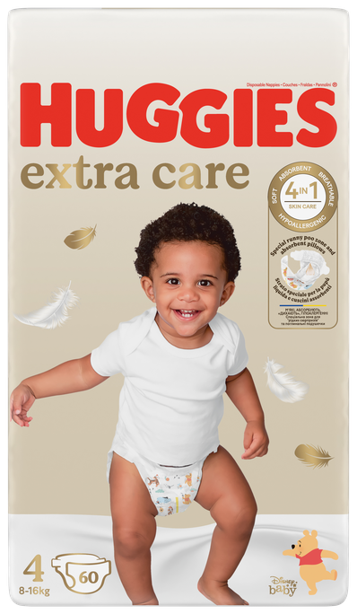 HUGGIES Extra Care Mega Pack 4, autiņbiksītes 8-16 kg kategorijā, 60 gab.