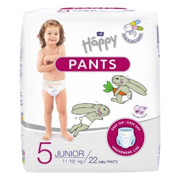 HAPPY Junior Autiņbiksītes 5. izmērs 11-18 kg, 22 gab.