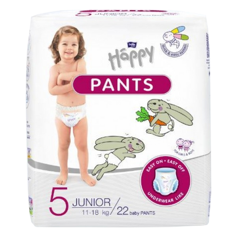 HAPPY Junior Autiņbiksītes 5. izmērs 11-18 kg, 22 gab.