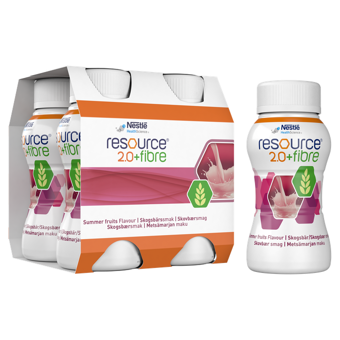 NESTLE Resource 2.0 Fibre ar meža beržu aromātu, 200 ml, 4 iepakojumi