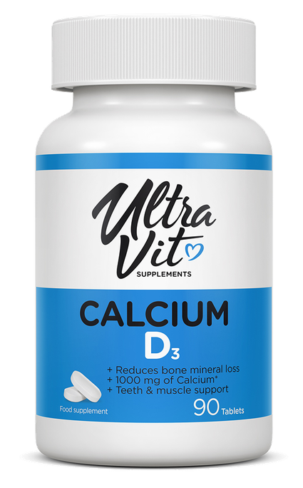ULTRAVIT Kalcija un D3 vitamīna tabletes, 90 gab.